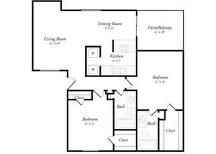 2 Bed/2 Bath 236 floor plan